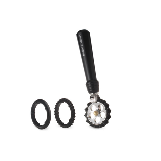 MARCATO Ιταλίας Εξάρτημα Κοπής Ζύμης DESIGN με 3 Ροδέλες για Επιλογή Κοπής Μαύρο PASTAWHEEL