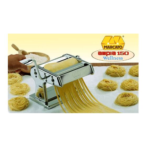 MARCATO Ιταλίας AMPIA150 Μηχανή Φύλλου και Ζυμαρικών Ιταλίας 20x18.5x13cm Επιχρωμιωμένο Ατσάλι MAX Πλάτος Ζύμης 15cm Βάρος 2.5kg