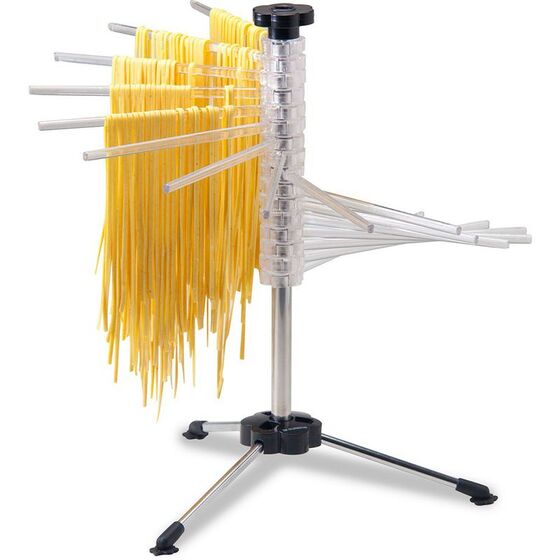 MARCATO Ιταλίας Στεγνωτήρι Ζυμαρικών Design με 16 Ράβδους MAX Αντοχή 2kg Βάση Αλουμινίου-Πλαστικοί Ράβδοι Διάφανο