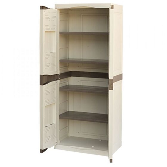 ARTPLAST Ιταλίας Πλαστική Ντουλάπα 22kg 70x46x180cm MASSIF 5 Χώρων 2φυλλη  Evolution Line Μπεζ/Καφέ