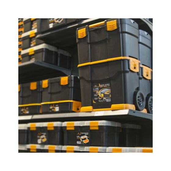 Εργαλειοθήκη Αποσπώμενη 2σε1 Επαγγελματική Πλαστική 40x21x34cm (18.5'') 2όροφη με 2 Ταμπακιέρες και Χειρολαβή Βάρος 2.38kg Μαύρο-Πορτοκαλί Artplast Ιταλίας