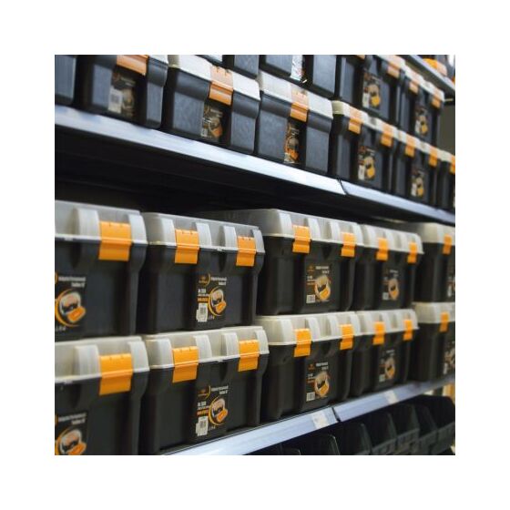 Βαλίτσα Μεταφοράς Δραπάνου - Εργαλειοθήκη Επαγγελματική Πλαστική 39x31x13.5cm με 2 ταμπακιέρες και Χειρολαβή 1.19kg Μαύρο-Πορτοκαλί Artplast Ιταλίας