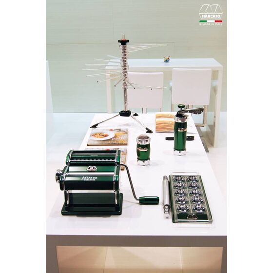 MARCATO Ιταλίας Φόρμα Design 10 θέσεων Πράσινο για Ζυμαρικά Ravioli 34x12.5x2cm και Πλάστης