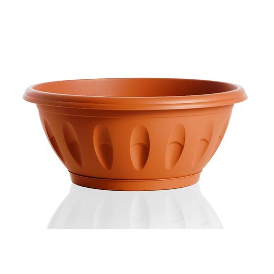Γλάστρα Μπωλ Βαρέως Τύπου με Πιάτο Ø40x24x17cm 15lt Πλαστική Κεραμιδί  ALBA BAMA Ιταλίας