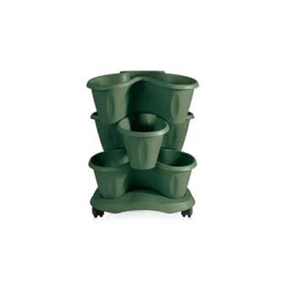 Βάση Γλάστρας Σύνθεσης Τριπλής TRIFOGLIO Ø40X10cm με Ρόδες Πλαστική 0.37kg Κυπαρισσί BAMA  Ιταλίας