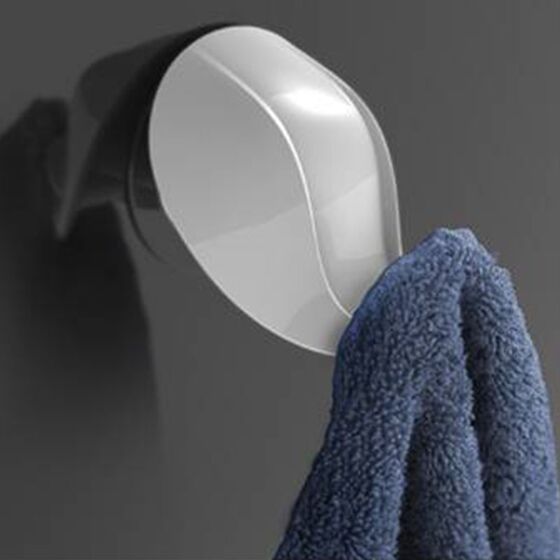 Άγκιστρο - Κρεμάστρα Μπάνιου Σετ 2 Τεμαχίων 7.1x9.1x7.3cm Πλαστικό Επιτοίχιο με Βίδες Διάφανο BAMA Ιταλίας