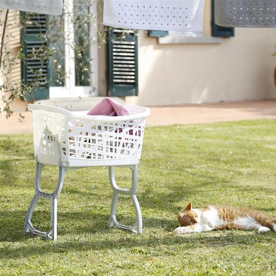 Καλάθι Ρούχων με Πόδια 60.5x39.5x68.5cm 44lt Λευκό BAMA Ιταλίας