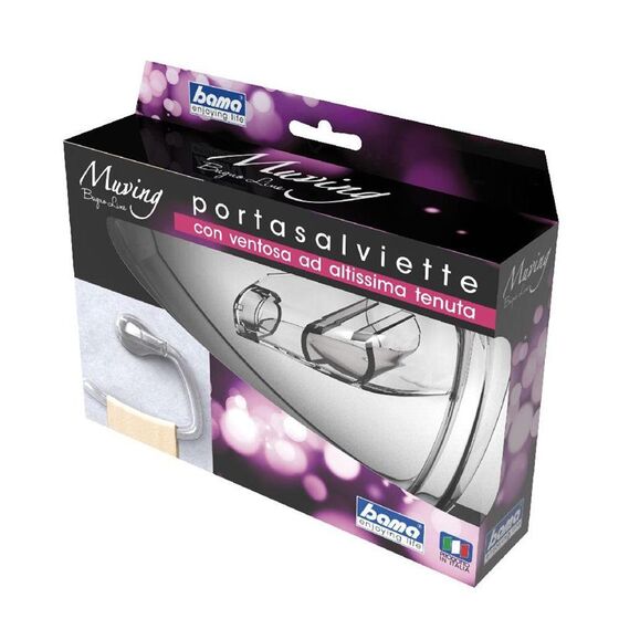 Πετσετοθήκη Μπάνιου 24.3x7.4x19.8cm Πλαστική Επιτοίχια με Βίδες Διάφανη BAMA Ιταλίας