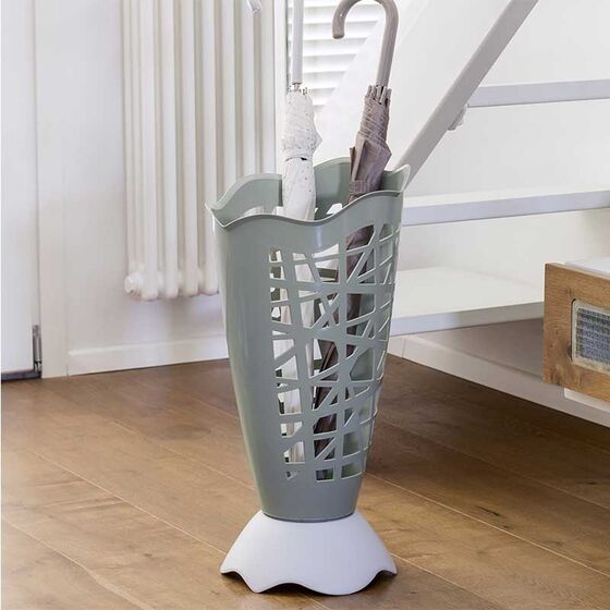 BAMA Ιταλίας Ομπρελοθήκη Πλαστική Ø30x60.5cm με Διάτρητη Επιφάνεια Χακί-Λευκό