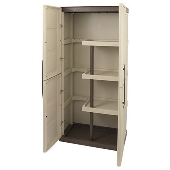 ARTPLAST Ιταλίας Πλαστική Ντουλάπα 17kg 70x39x165cm MASSIF 2φυλλη 5 χώρων (Μεταλλικοί Μεντεσέδες) Μπεζ-Καφέ STEEL