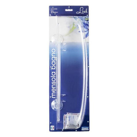 Εταζέρα - Ράφι Μπάνιου 60x15.5x6.5cm Πλαστική Επιτοίχια με Βίδες Διάφανη BAMA Ιταλίας