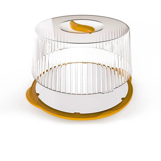BAMA Ιταλίας Τουρτιέρα Πλαστική 36.5x33x14.8cm με Περιστρεφόμενη Βάση Κίτρινο-Διάφανο
