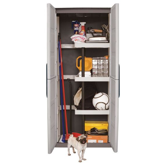 ARTPLAST Ιταλίας Πλαστική Ντουλάπα 17kg 70x39x165cm MASSIF 2φυλλη 5 χώρων (Μεταλλικοί Μεντεσέδες) Μπεζ-Καφέ STEEL