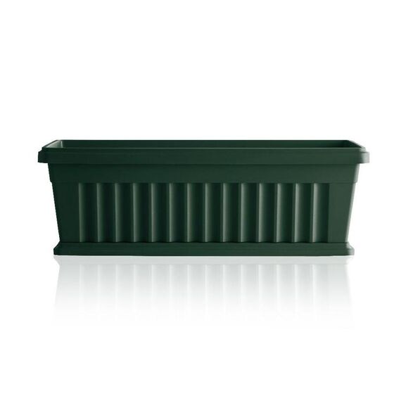 BAMA ITALY Ζαρντινιέρα Κήπου/Μπαλκονιού 60x18.5x16.5cm 12lt με Πιάτο Πράσινο Σκούρο