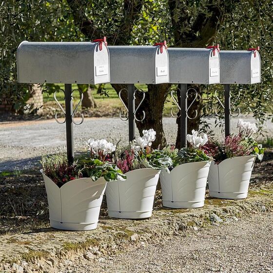 Γλάστρα Κρεμαστή για Κολώνες 35x39x30cm Πλαστική 10lt Λευκή TULIPANO BAMA Ιταλίας