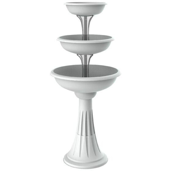 Ανθοστήλη/Γλάστρα Συντριβάνι Ø50x114cm 3 Ορόφων 29.2lt Λευκή BAMA Ιταλίας