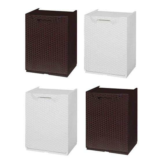 ARTPLAST Ιταλίας Κάδος Ανακύκλωσης Απορριμμάτων Κουζίνας 34x29x47cm 46lt Πλαστικός RATTAN Λευκό