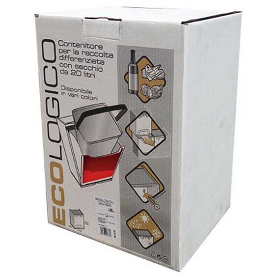 ARTPLAST Ιταλίας Κάδος Ανακύκλωσης Απορριμμάτων Κουζίνας 34x29x47cm 46+20lt Πλαστικός Κόκκινο