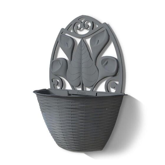 Γλάστρα Ημικυκλική Τοίχου 32x16x42.5cm Πλαστική Ανθρακί 3.4lt BAMA Ιταλίας