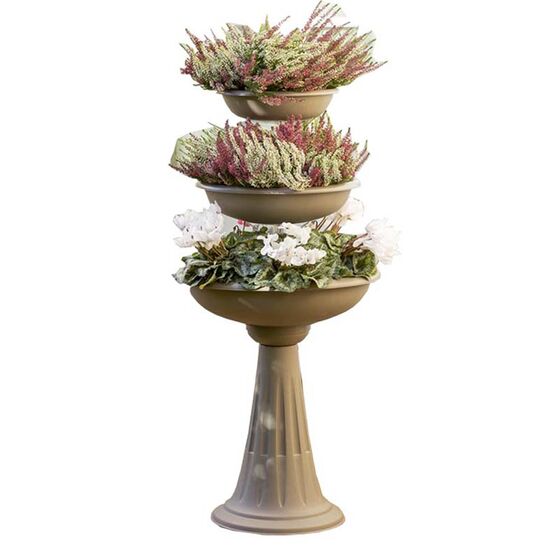 Ανθοστήλη/Γλάστρα Συντριβάνι Ø50x114cm 3 Ορόφων 29.2lt Καπουτσίνο BAMA Ιταλίας