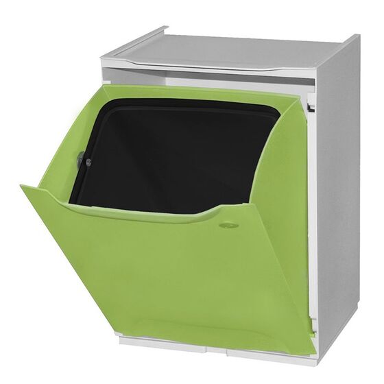 ARTPLAST Ιταλίας Κάδος Ανακύκλωσης Απορριμμάτων Κουζίνας 34x29x47cm 46+20lt Πλαστικός Πράσινο