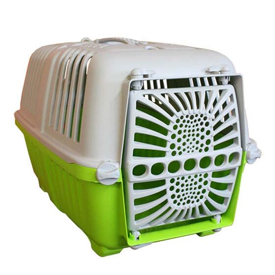 Κλουβί Μεταφοράς Κατοικιδίου 47x29x31cm με Χειρολαβή και Γάντζους για Υποδοχή Ιμάντα Πράσινο-Γκρί ARTPLAST Ιταλίας