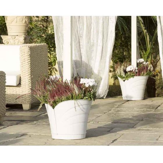 Γλάστρα Κρεμαστή για Κολώνες 35x39x30cm Πλαστική 10lt Λευκή TULIPANO BAMA Ιταλίας