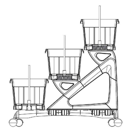 BAMA ITALY Σκαλιέρα με 3 Ζαρντινιέρες 80x74x73cm MAX Χωρητικότητα 30lt με 6 Τροχούς Κεραμιδί