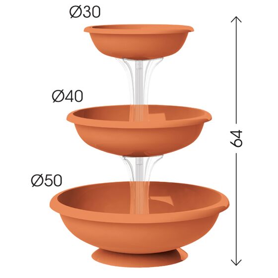 Ανθοστήλη/Γλάστρα Συντριβάνι Ø50x64cm 3 Ορόφων 29.2lt Λευκή BAMA Ιταλίας