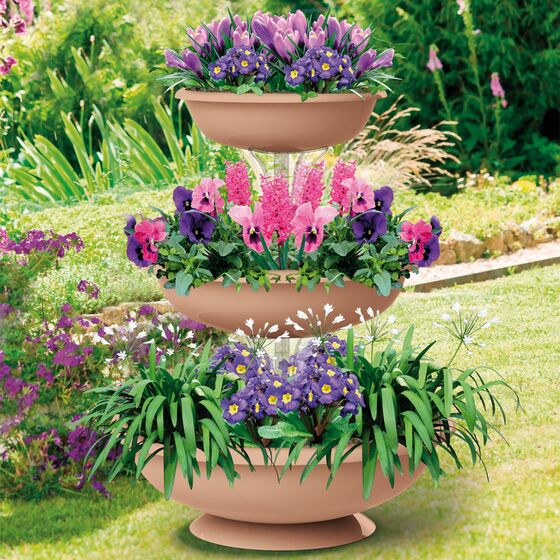 Ανθοστήλη/Γλάστρα Συντριβάνι Ø50x64cm 3 Ορόφων 29.2lt Κεραμιδί BAMA Ιταλίας