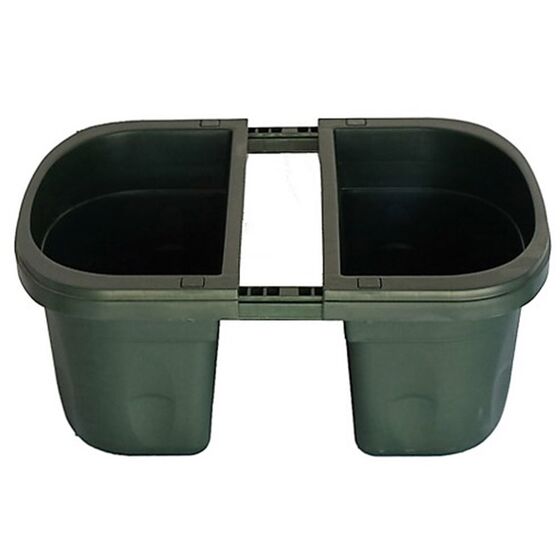 BAMA ITALY Ζαρντινιέρα Διπλή 40x20x18.5cm Ρυθμιζόμενη σε Κουπαστή Πλαστική με Αποστράγγιση Επεκτεινόμενη 3-13cm Πράσινη