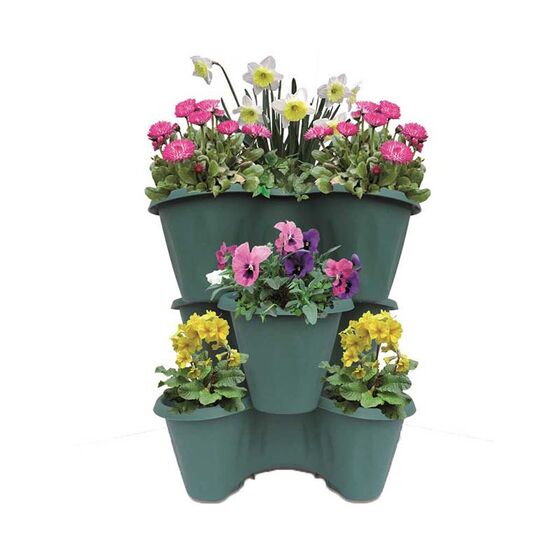 BAMA ITALY Σετ 3 Γλάστρες Σύνθεσης Ø40x16cm 30lt Πλαστική Πράσινη 1.08kg TRIFOGLIO