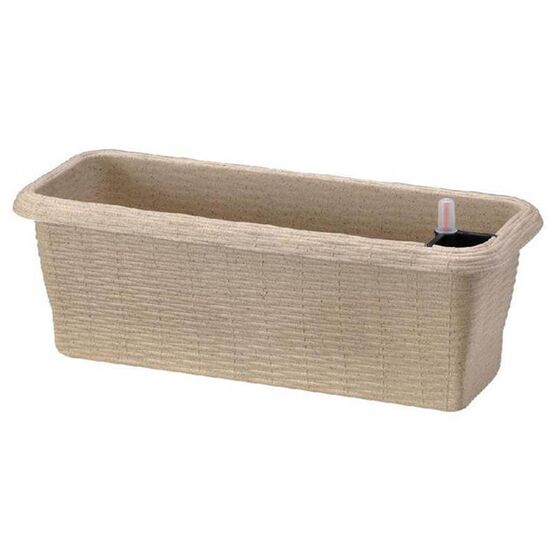 BAMA ITALY Ζαρντινιέρα Αυτοποτιζόμενη Πλαστική Ψάθα Κρεμ