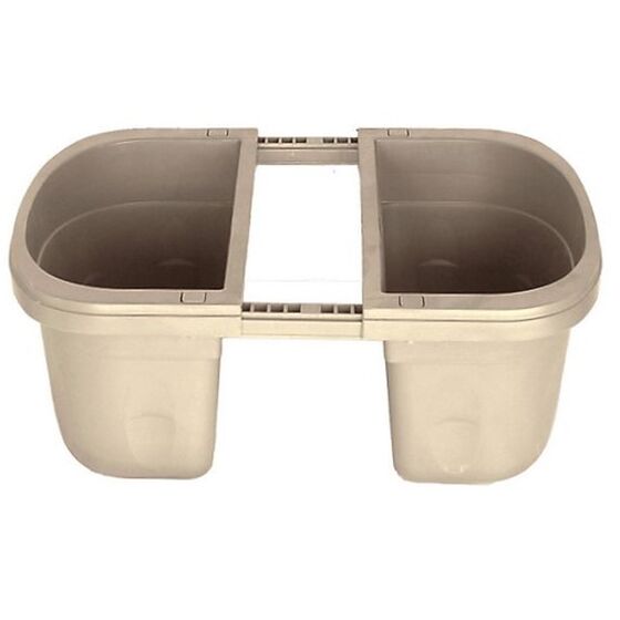 BAMA ITALY Ζαρντινιέρα 40x20x18.5cm Διπλή Ρυθμιζόμενη σε Κουπαστή Πλαστική με Αποστράγγιση Επεκτεινόμενη 3-13cm Λευκό