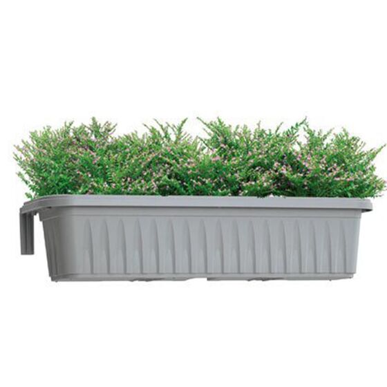 BAMA ITALY Ζαρντινιέρα Κρεμαστή 50x20x18.5cm με Ρυθμιζόμενους Βραχίονες με Σύστημα Αποστράγγισης Γκρι RONDINE