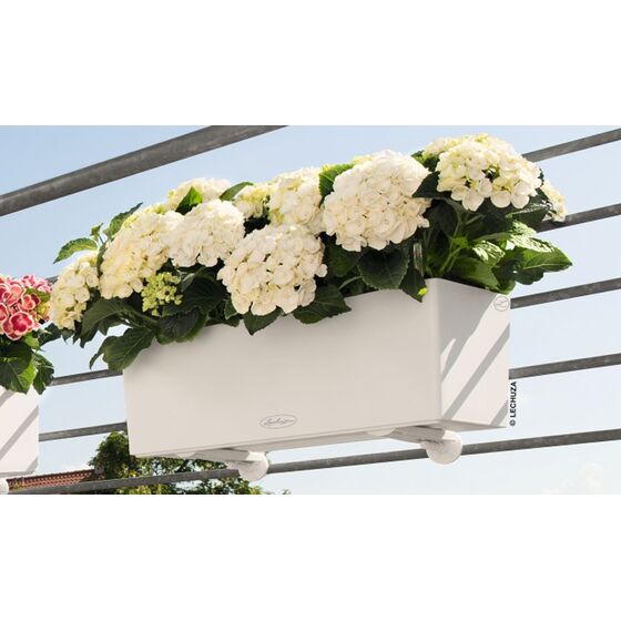 LECHUZA Balconera Color80 Ζαρντινιέρα 79x19x19cm Αυτοποτιζόμενη με 2 Δοχεία Φύτευσης ΛΕΥΚΗ Γερμανίας