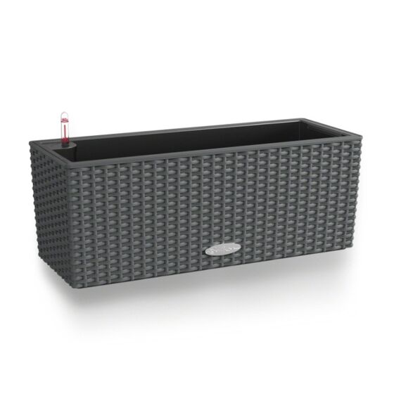 LECHUZA Balconera Cottage50 Ζαρντινιέρα 50x19x19cm Αυτοποτιζόμενη με Δοχείο Φύτευσης ΑΝΘΡΑΚΙ Γερμανίας RedDot Award 2010