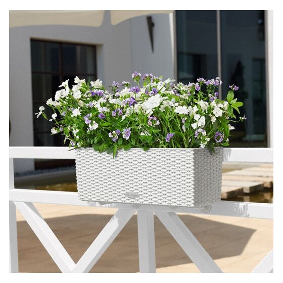 LECHUZA Balconera Cottage50 Ζαρντινιέρα 50x19x19cm Αυτοποτιζόμενη με Δοχείο Φύτευσης ΛΕΥΚΗ Γερμανίας RedDot Award 2010