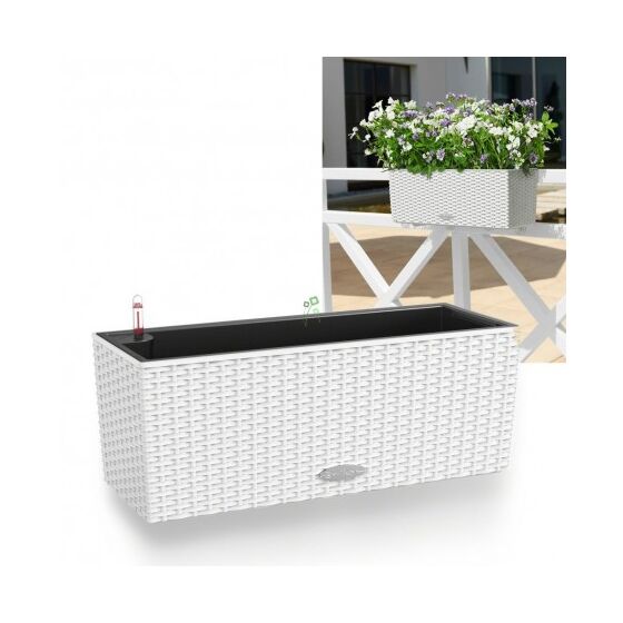 LECHUZA Balconera Cottage50 Ζαρντινιέρα 50x19x19cm Αυτοποτιζόμενη με Δοχείο Φύτευσης ΛΕΥΚΗ Γερμανίας RedDot Award 2010