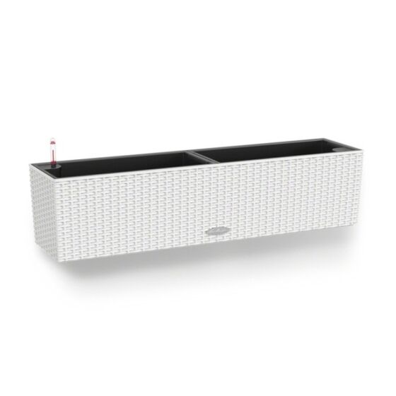 LECHUZA Balconera Cottage80 Ζαρντινιέρα 79x19x19cm Αυτοποτιζόμενη με 2 Δοχεία Φύτευσης ΛΕΥΚΗ Γερμανίας RedDot Award 2010