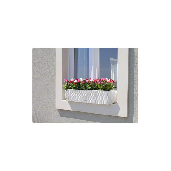 LECHUZA Balconera Cottage80 Ζαρντινιέρα 79x19x19cm Αυτοποτιζόμενη με 2 Δοχεία Φύτευσης ΛΕΥΚΗ Γερμανίας RedDot Award 2010