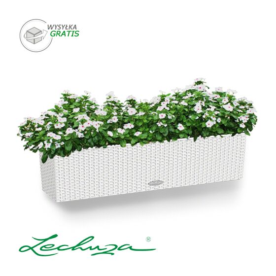 LECHUZA Balconera Cottage80 Ζαρντινιέρα 79x19x19cm Αυτοποτιζόμενη με 2 Δοχεία Φύτευσης ΛΕΥΚΗ Γερμανίας RedDot Award 2010