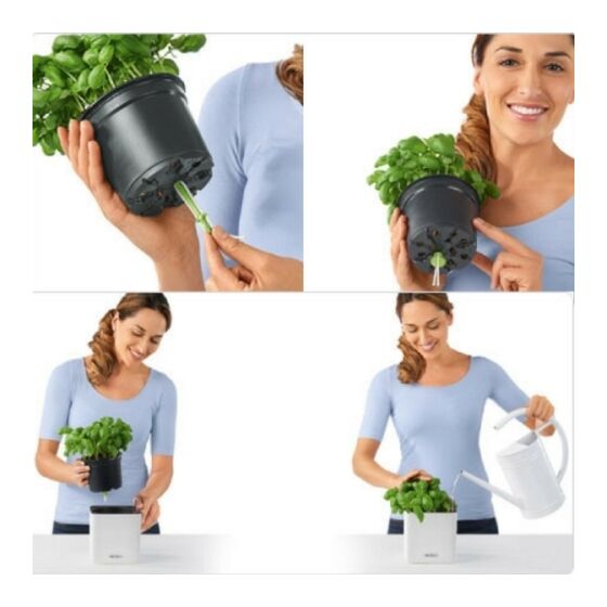 LECHUZA Cube Color16 Επιτραπέζια Γλάστρα 17x17x16cm Αυτοποτιζόμενη με Δοχείο ΛΕΥΚΗ Γερμανίας RedDot Award 2014German Design Award 2016