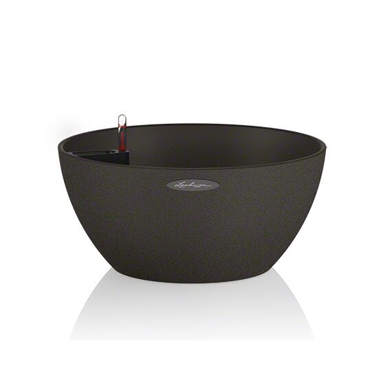 LECHUZA Cubeto Color40 Επιτραπέζια Γλάστρα Ø40x18.3cm Αυτοποτιζόμενη με Δοχείο Φύτευσης 11.5lt ΓΡΑΦΙΤΗΣ με Όψη Πέτρας Γερμανίας
