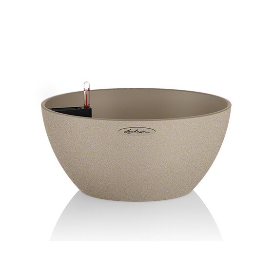 LECHUZA Cubeto Color40 Επιτραπέζια Γλάστρα Ø40x18.3cm Αυτοποτιζόμενη με Δοχείο Φύτευσης 11.5lt ΜΠΕΖ με Όψη Πέτρας Γερμανίας