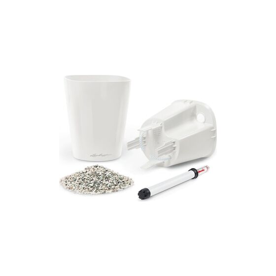 LECHUZA Deltini Επιτραπέζια Γλάστρα 15x15x19cm Αυτοποτιζόμενη με Δοχείο Φύτευσης ΛΕΥΚΗ Γερμανίας iF Product Design Award 2012