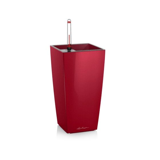 LECHUZA Maxi-Cubi Επιτραπέζια Γλάστρα 14x14x26cm Αυτοποτιζόμενη με Δοχείο Φύτευσης ΚΟΚΚΙΝΗ Γερμανίας