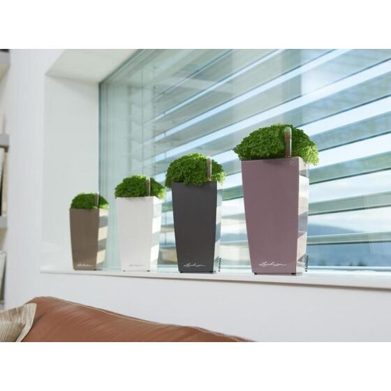 LECHUZA Maxi-Cubi Επιτραπέζια Γλάστρα 14x14x26cm Αυτοποτιζόμενη με Δοχείο Φύτευσης ΛΙΛΑ Γερμανίας