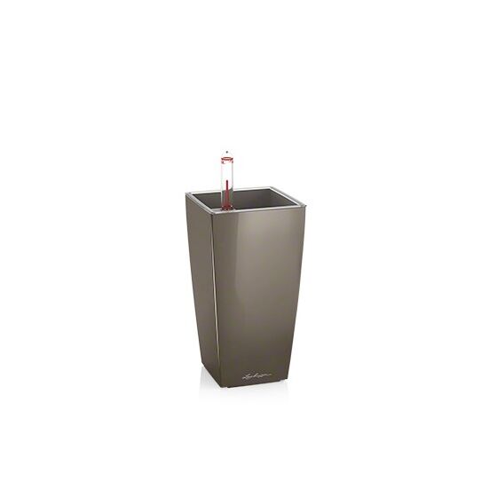 LECHUZA Mini-Cubi Επιτραπέζια Γλάστρα 9.5x9.5x18.5cm Αυτοποτιζόμενη με Δοχείο Φύτευσης ΓΚΡΙ-ΚΑΦΕ Γερμανίας