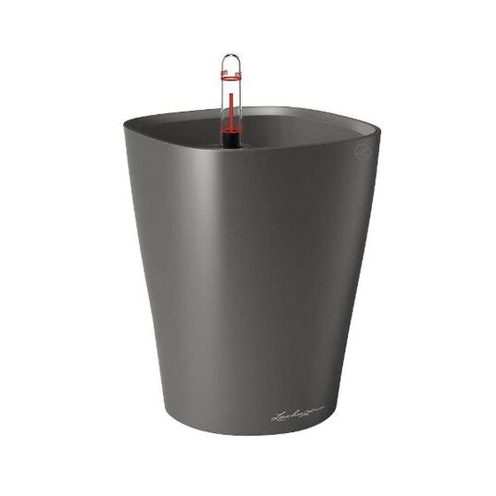 LECHUZA Mini Deltini Επιτραπέζια Γλάστρα 10x10x13cm Αυτοποτιζόμενη με Δοχείο Φύτευσης ΑΝΘΡΑΚΙ Γερμανίας iF Product Design Award 2012